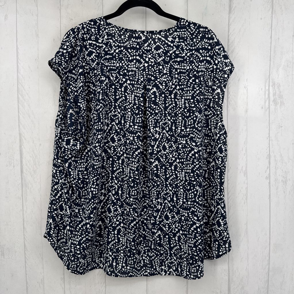 XXL printed v-neck s/s top