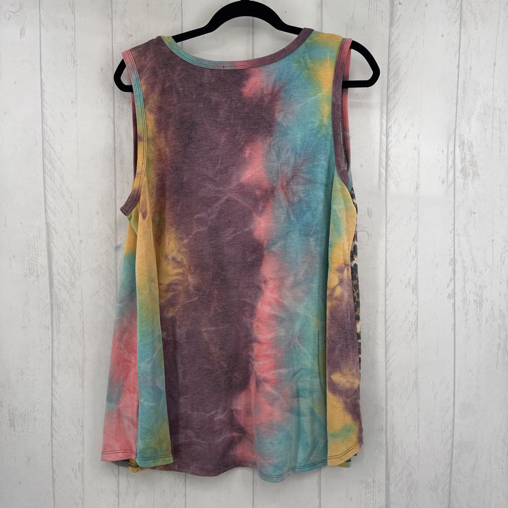 2XL mixed print v-neck tank