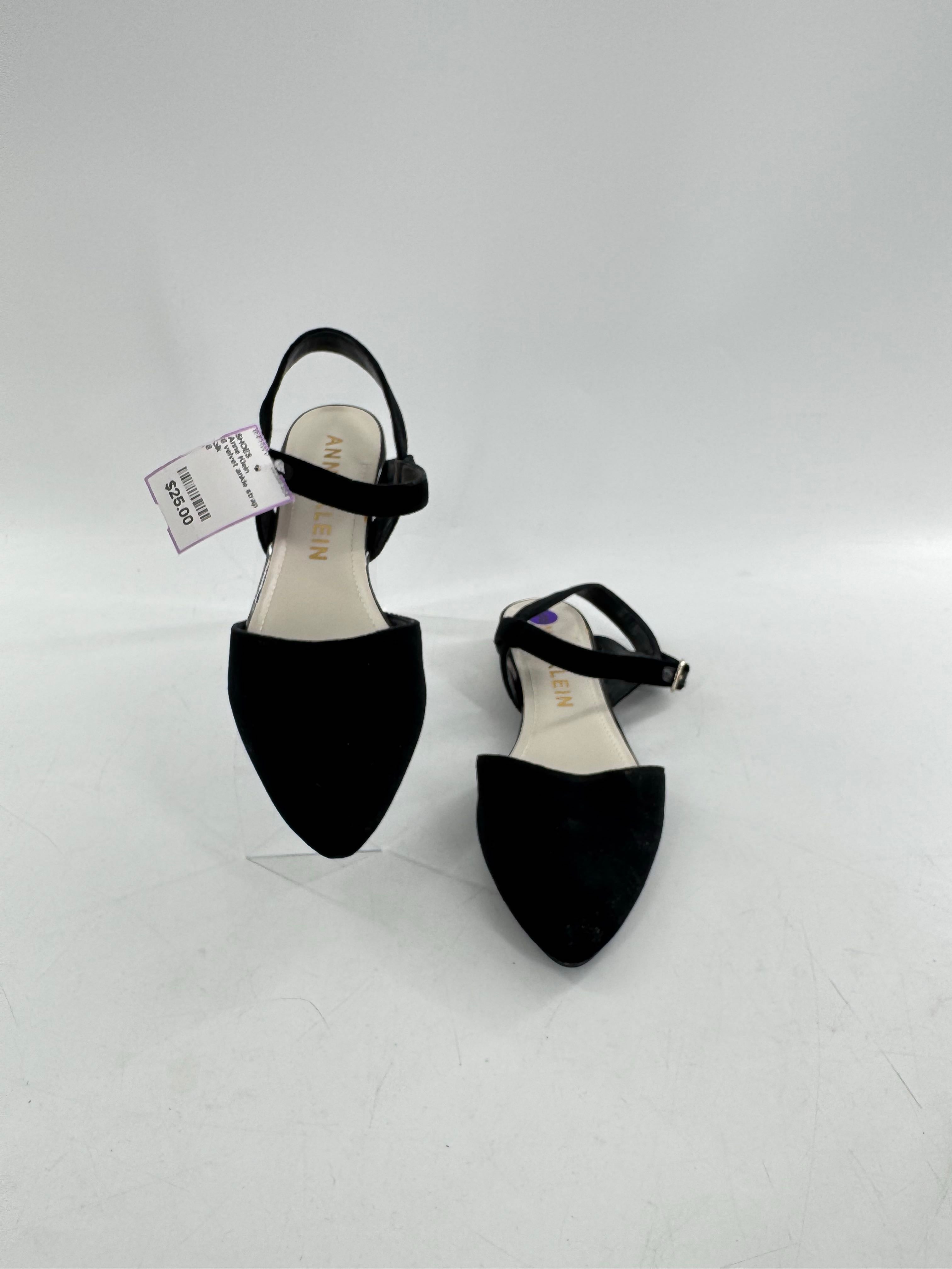 8 velvet ankle strap flats
