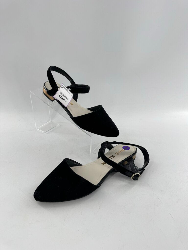 8 velvet ankle strap flats