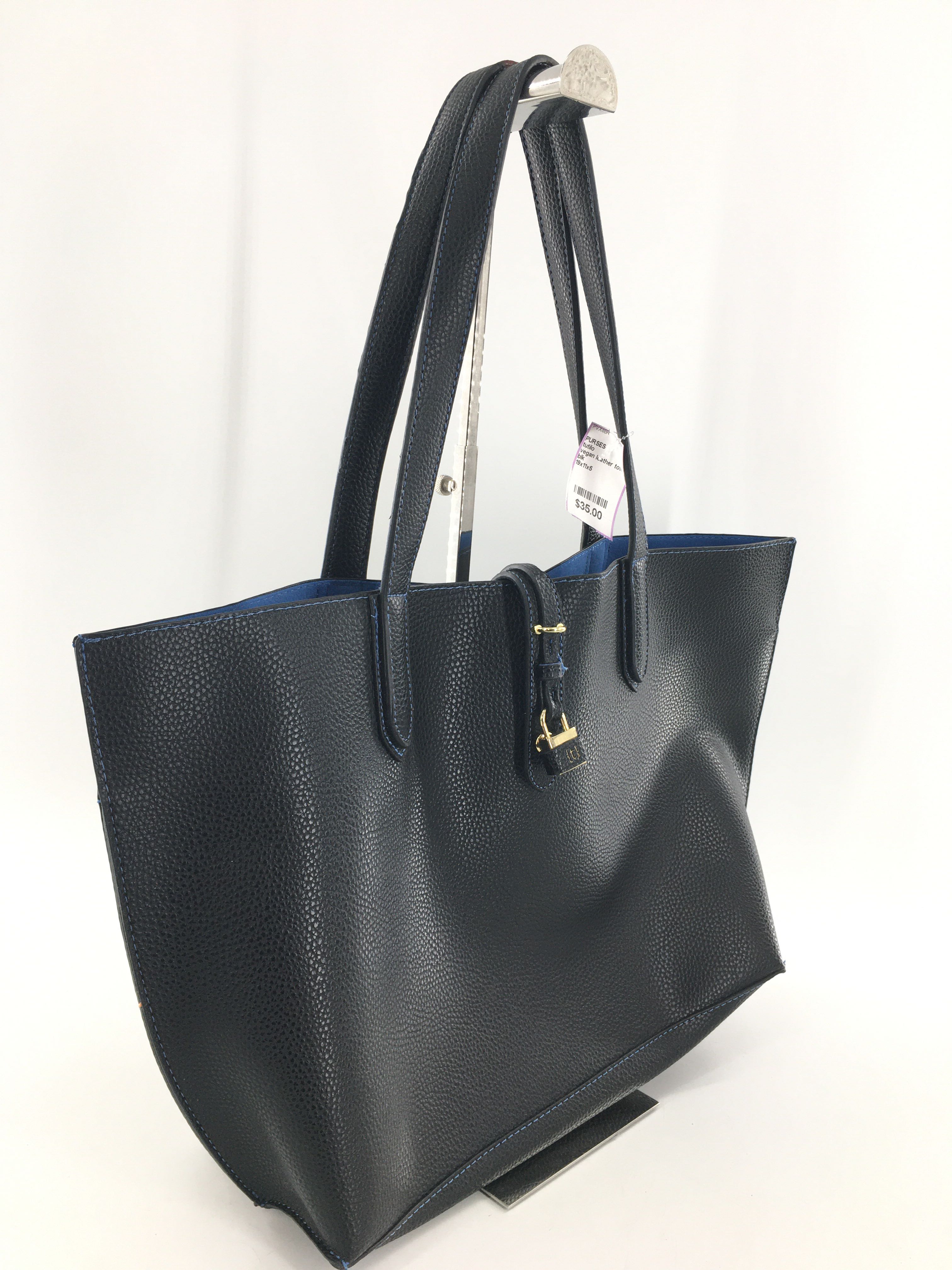 vegan leather tote bag