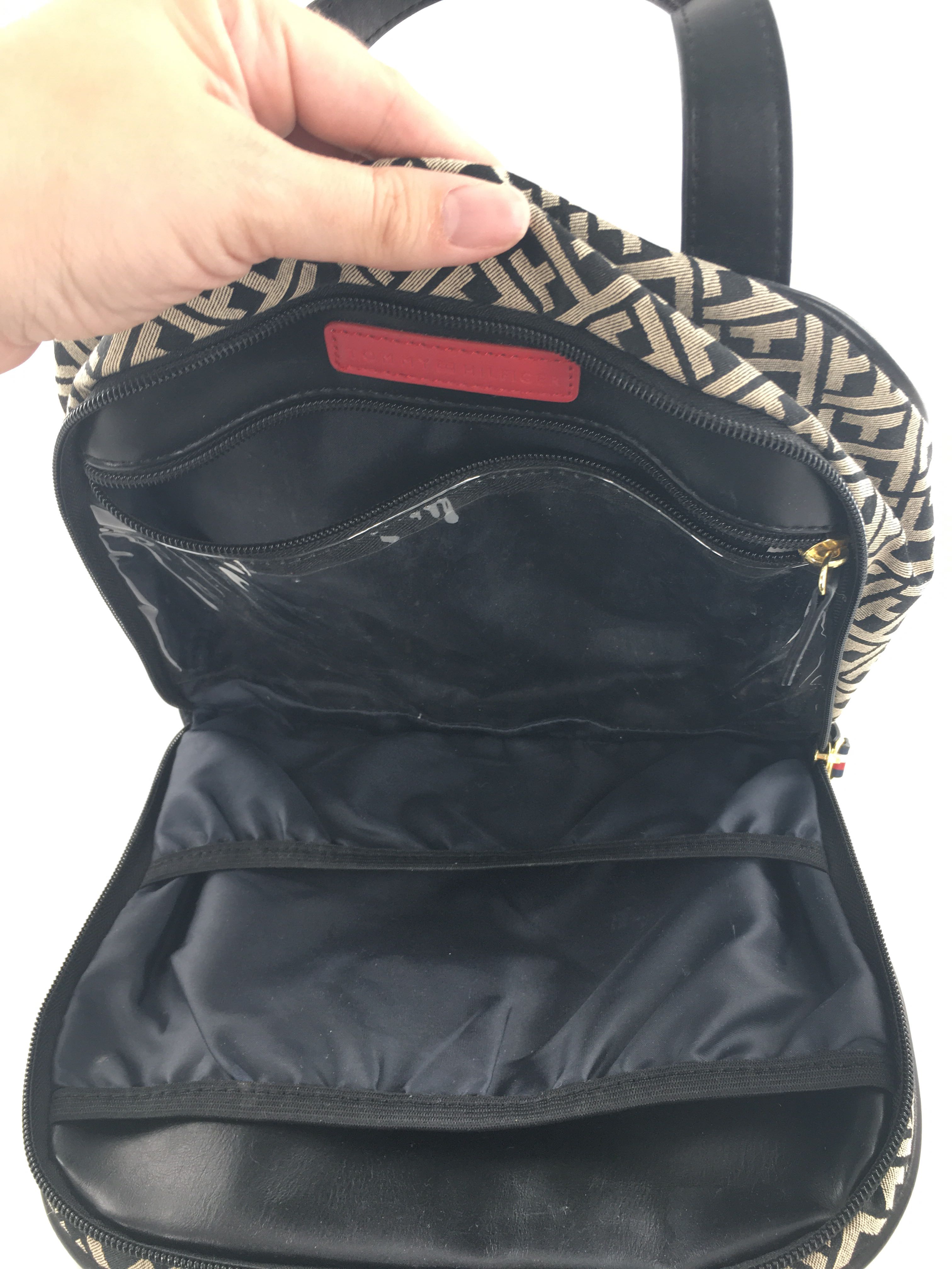 signature logo travel cosmetic bag
