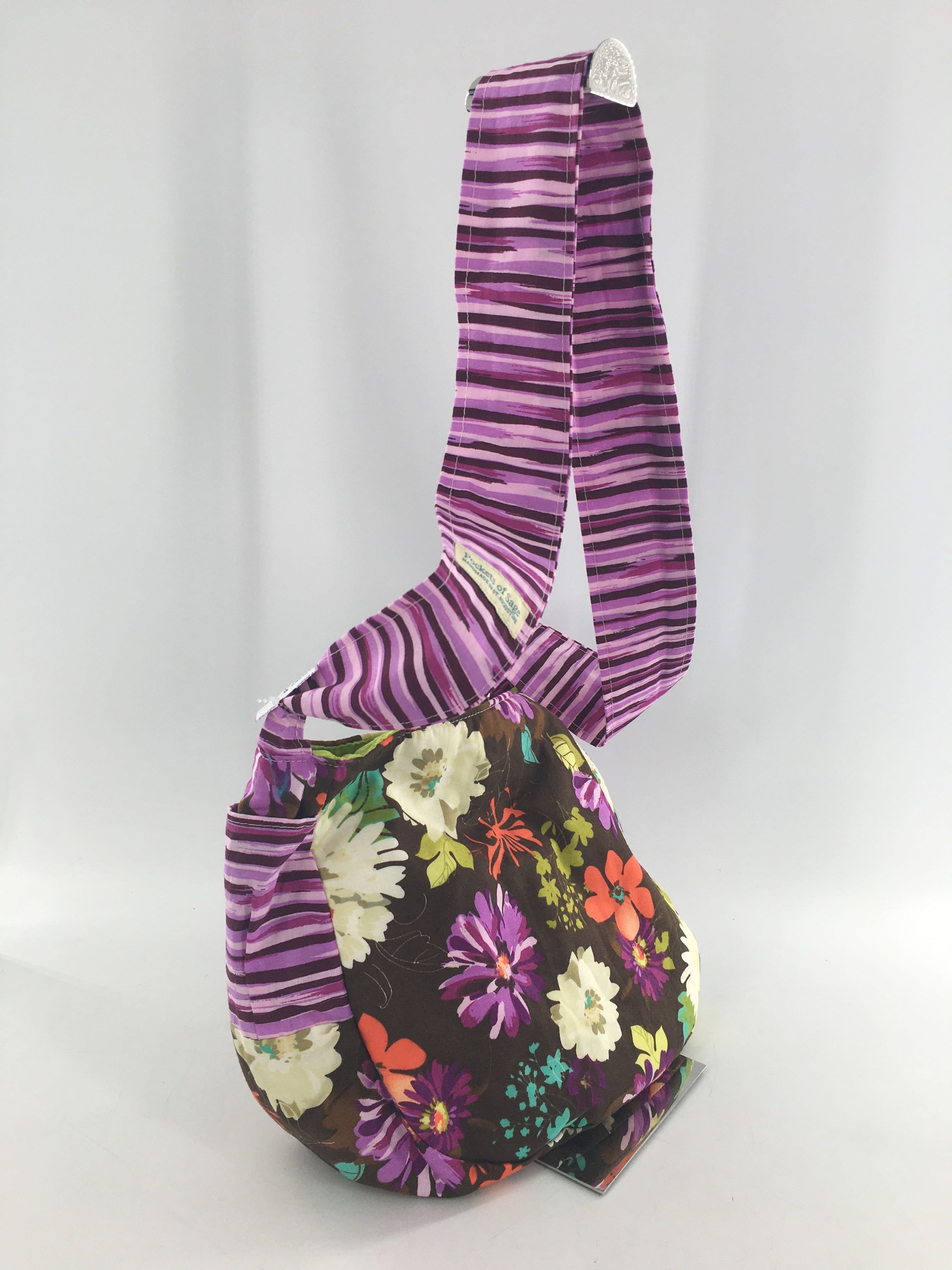 floral & striped fabric crossbody