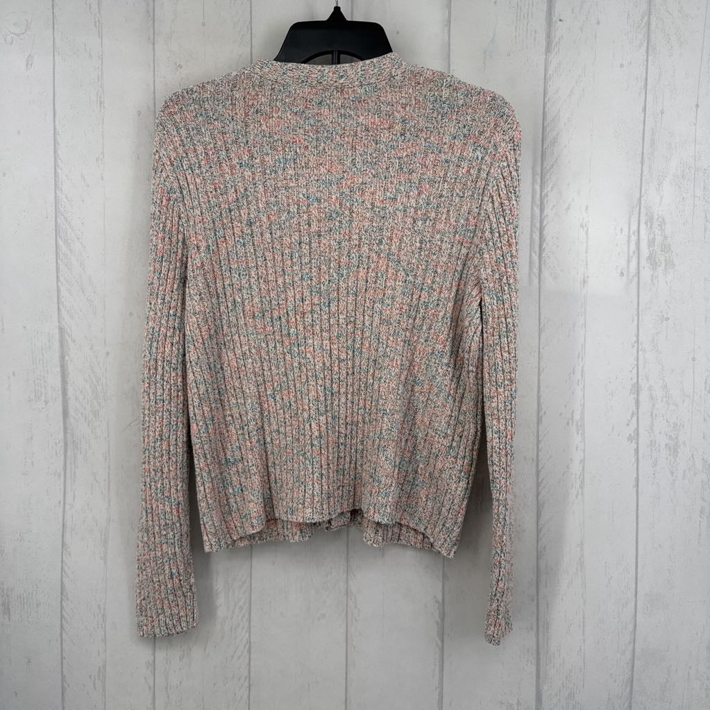 L colorful button front cardi