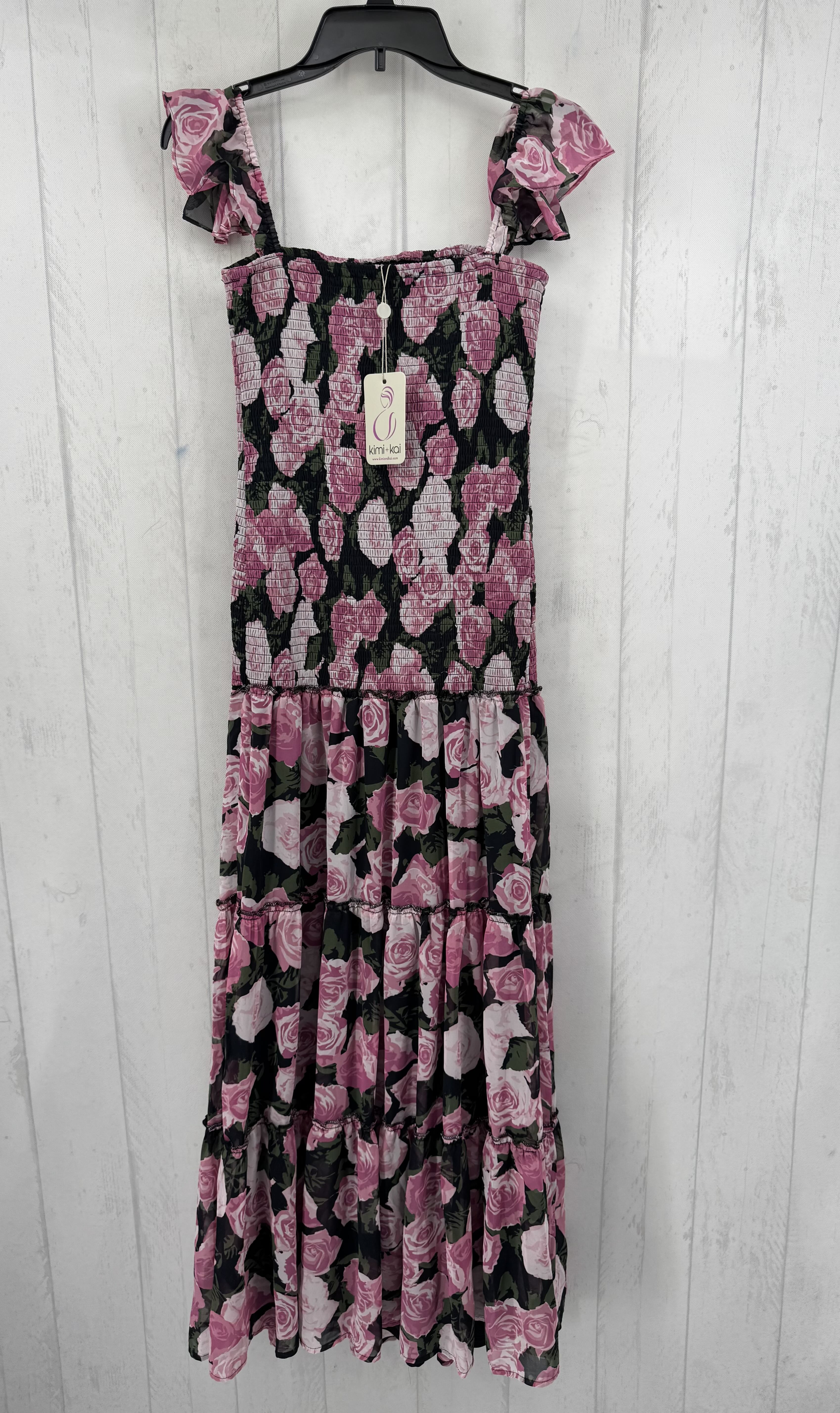 M smocked flo print slvls dress