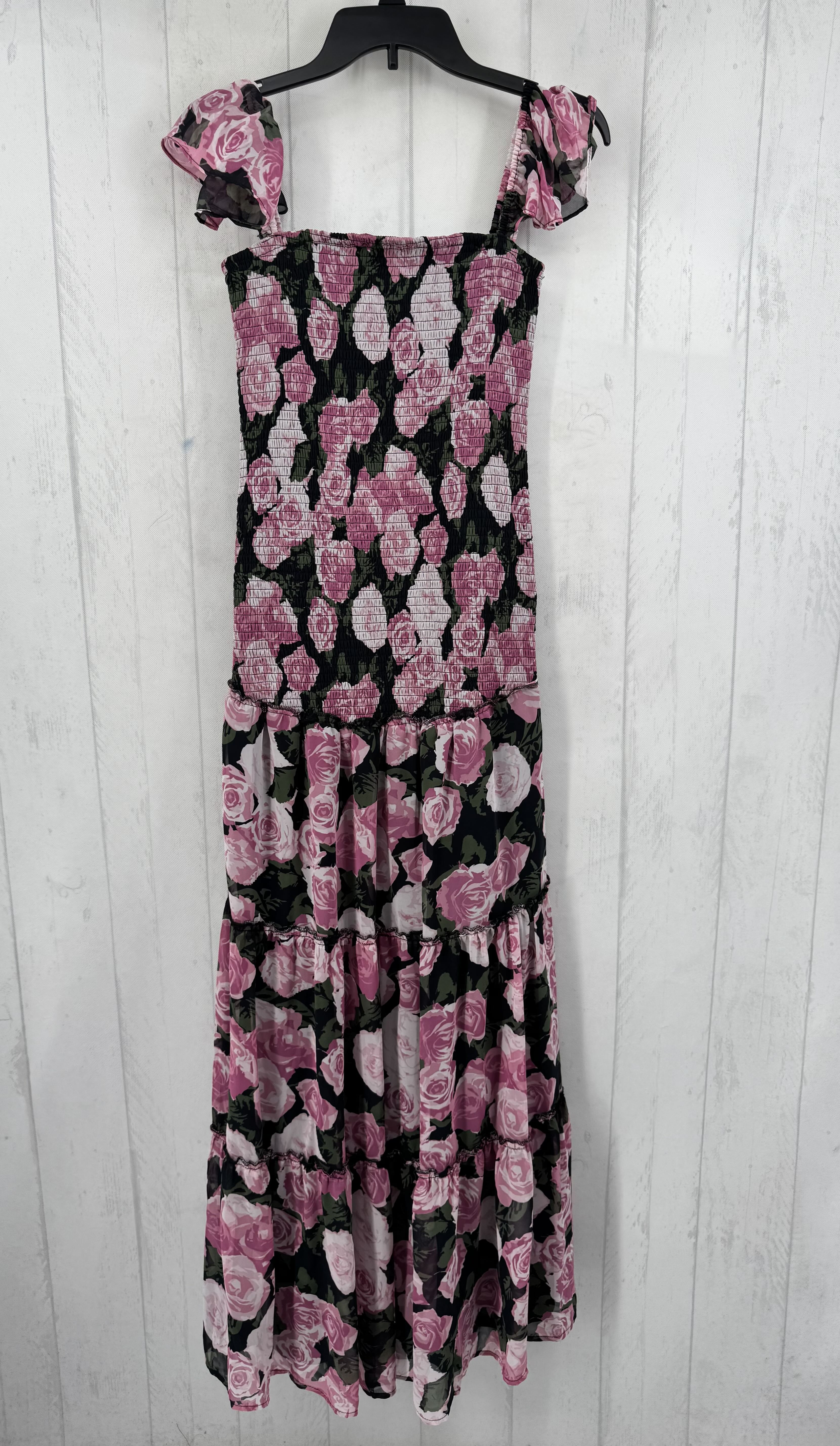 M smocked flo print slvls dress