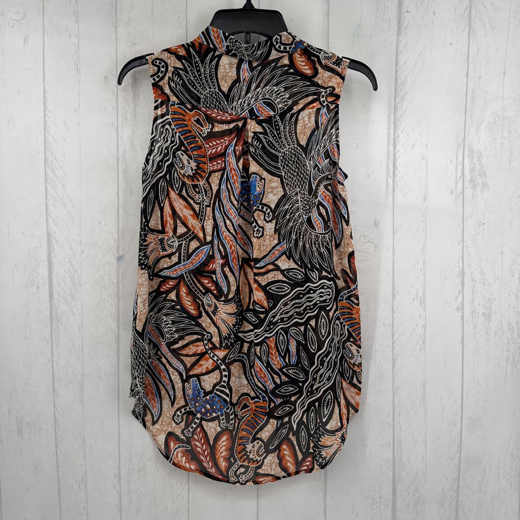 4 printed button down tank