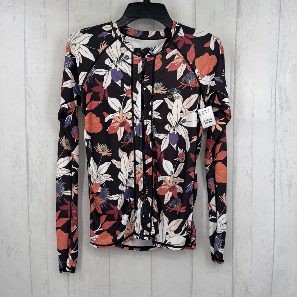 6 flo print zip-up jacket