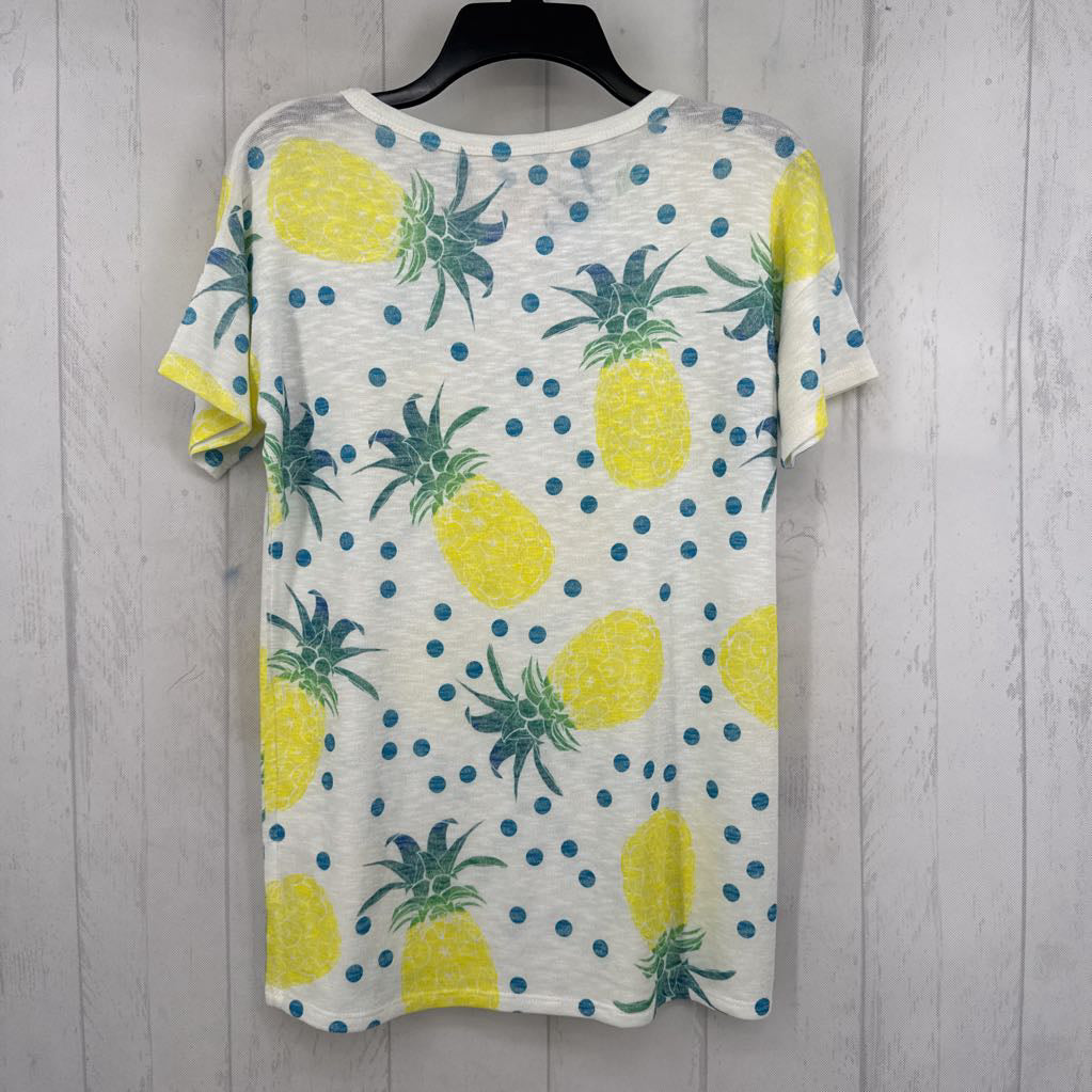 S pineapple & polka dot s/s top