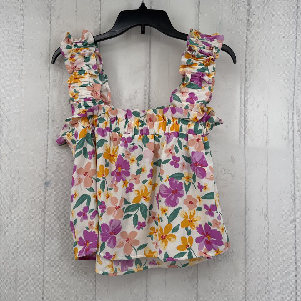 L flo print gathered detail tank