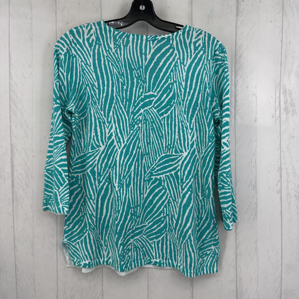 XS printed v-neck 3/4 slv top