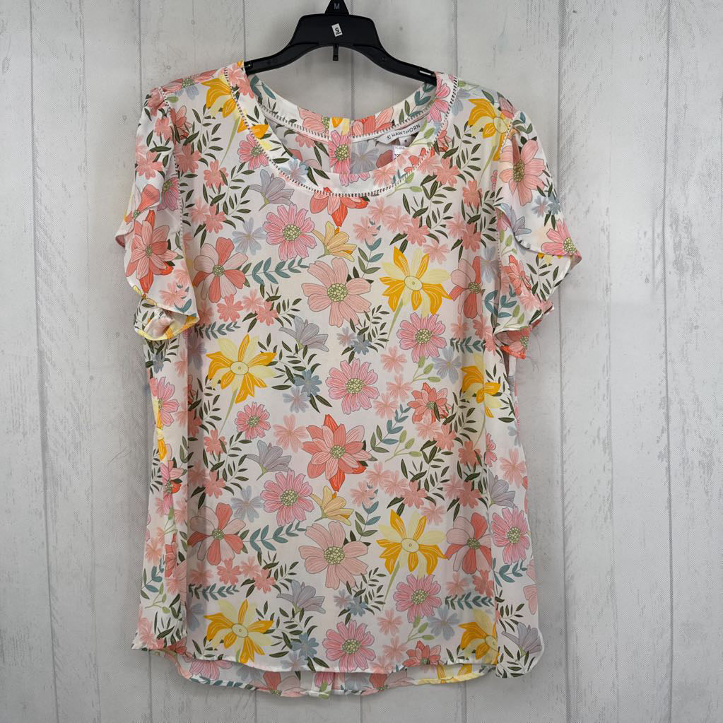 XL flo print s/s top