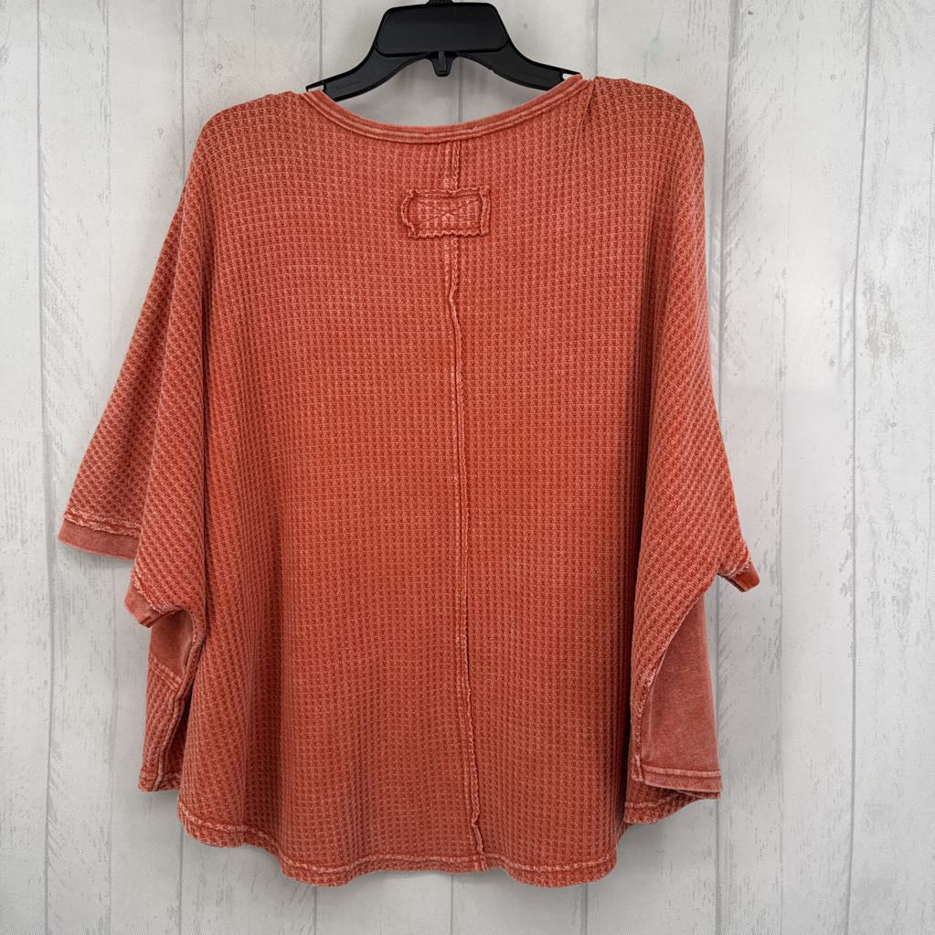 M waffle knit flo embroidered drop shoulder s/s tee