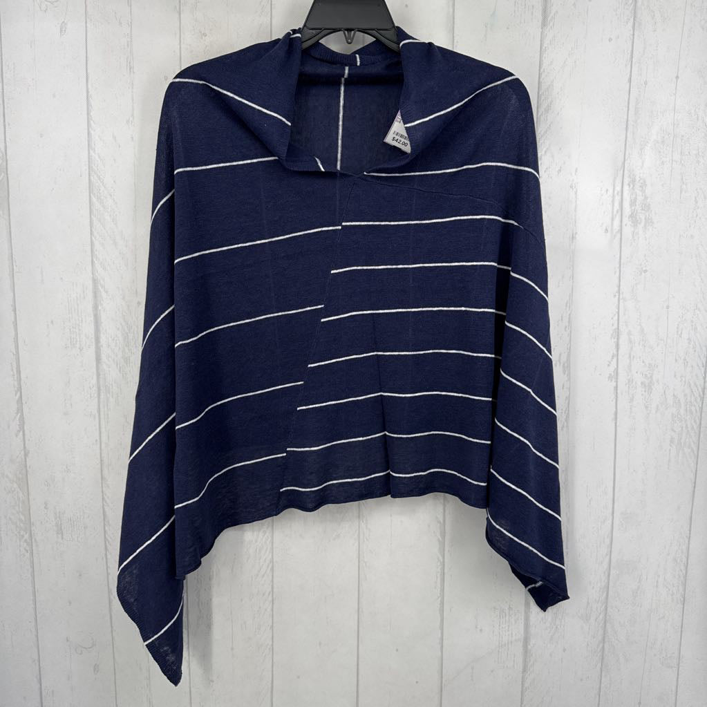 O/S striped poncho