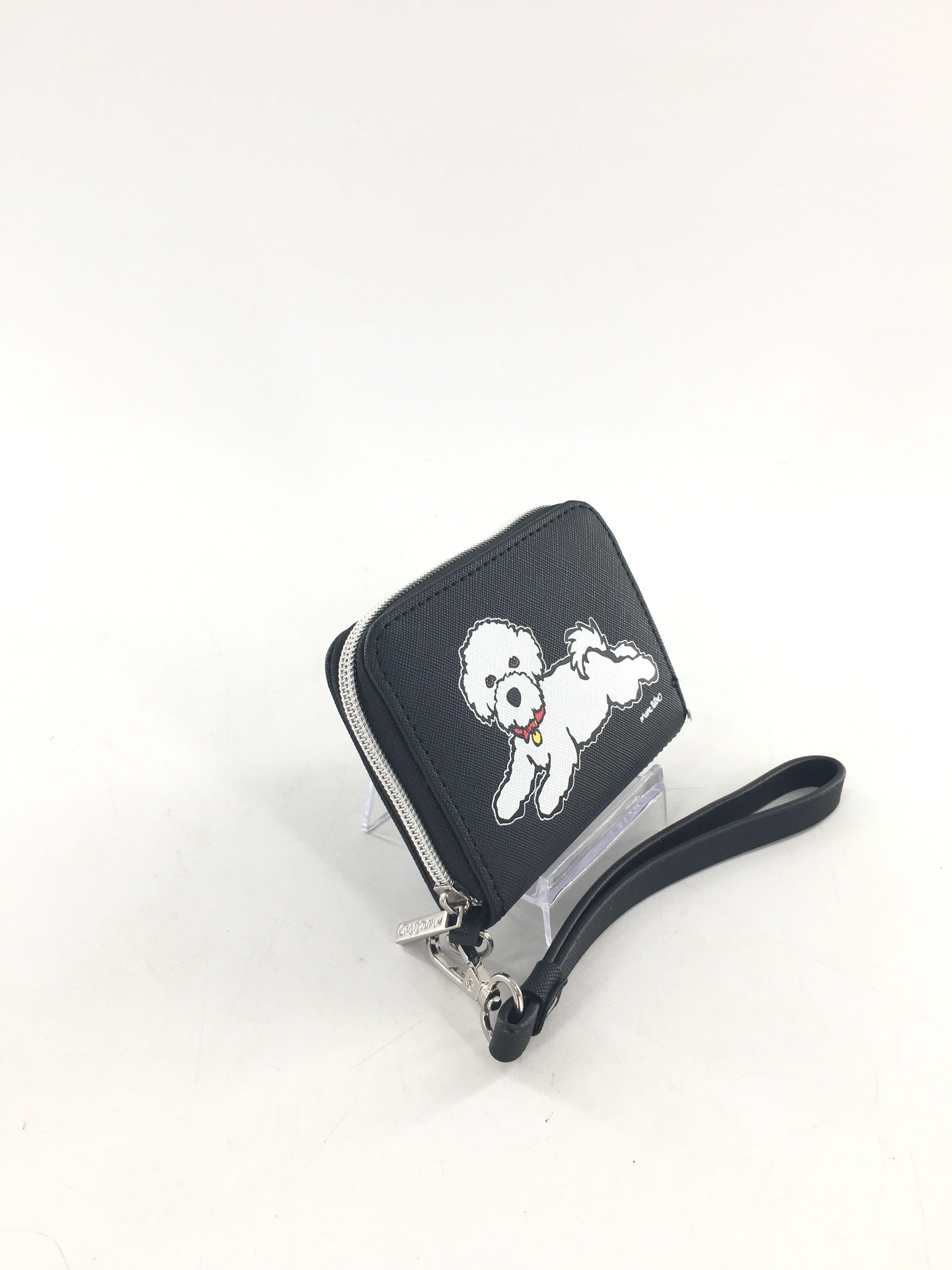 keychain wallet w/ white dog