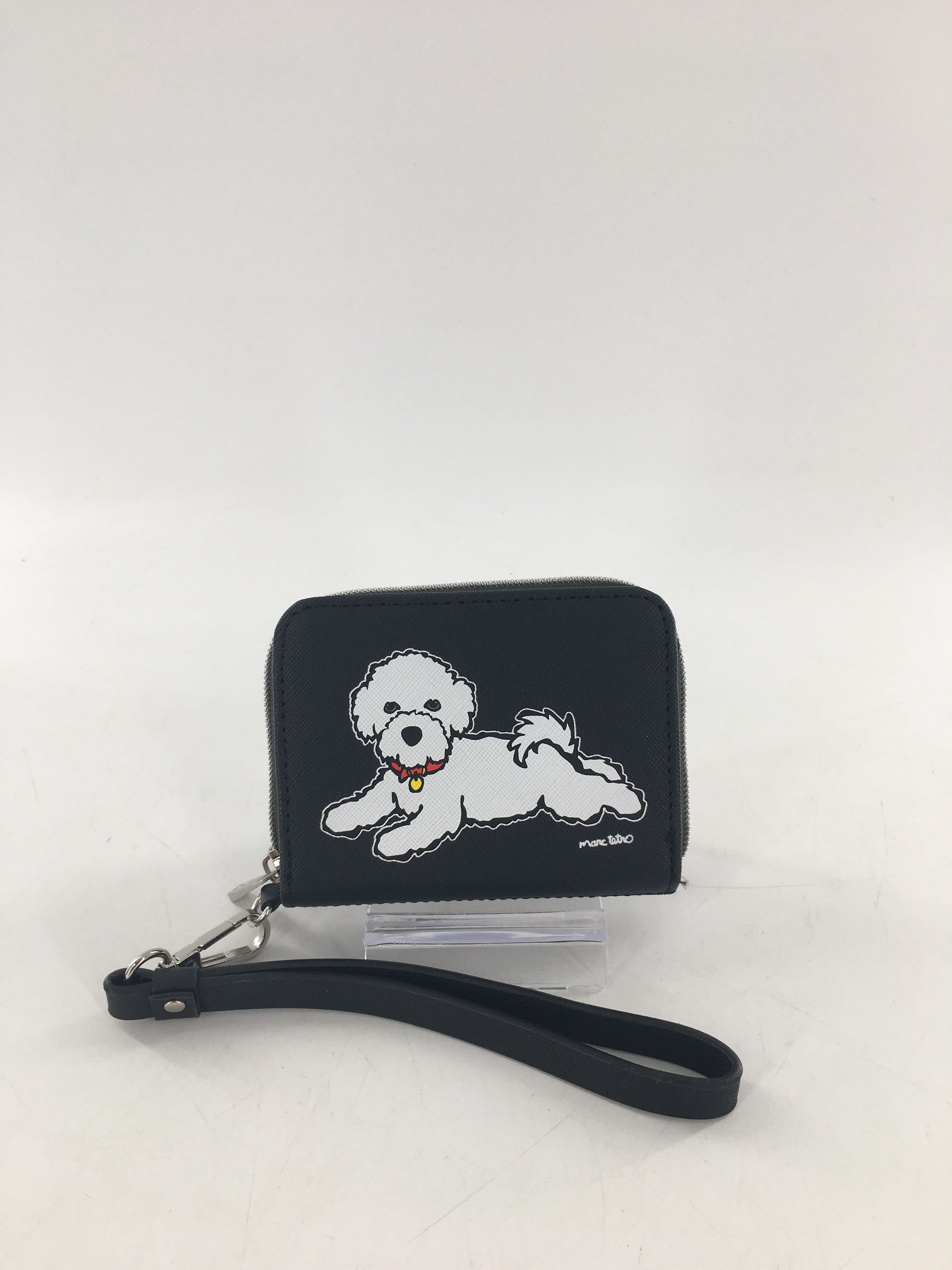 keychain wallet w/ white dog