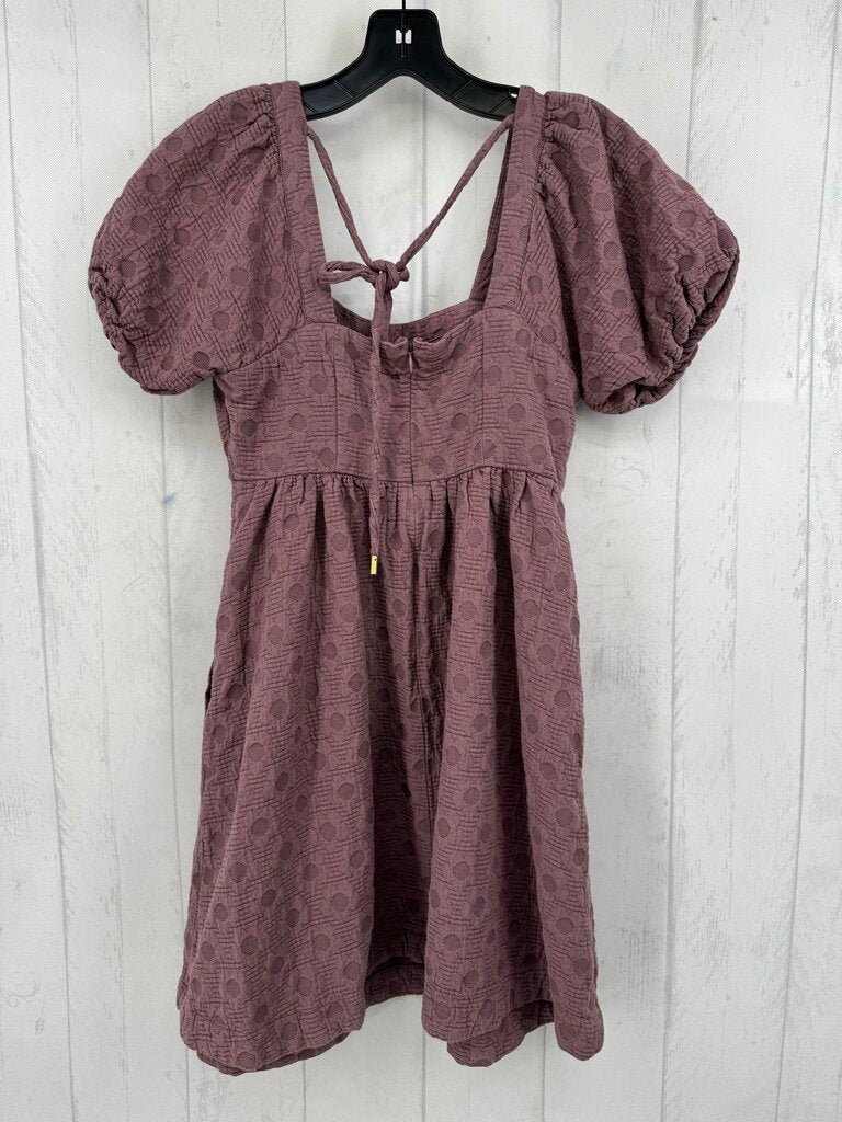 S textured puff slv dress