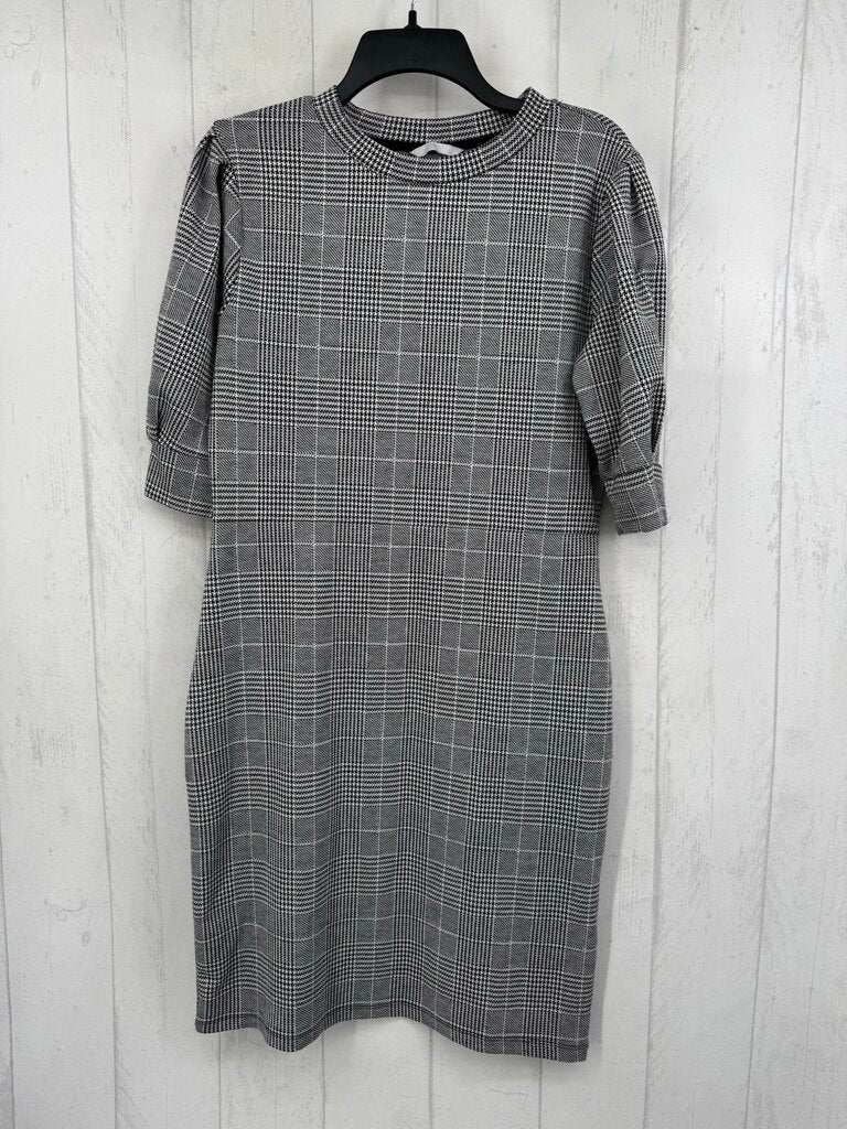 M plaid s/s dress