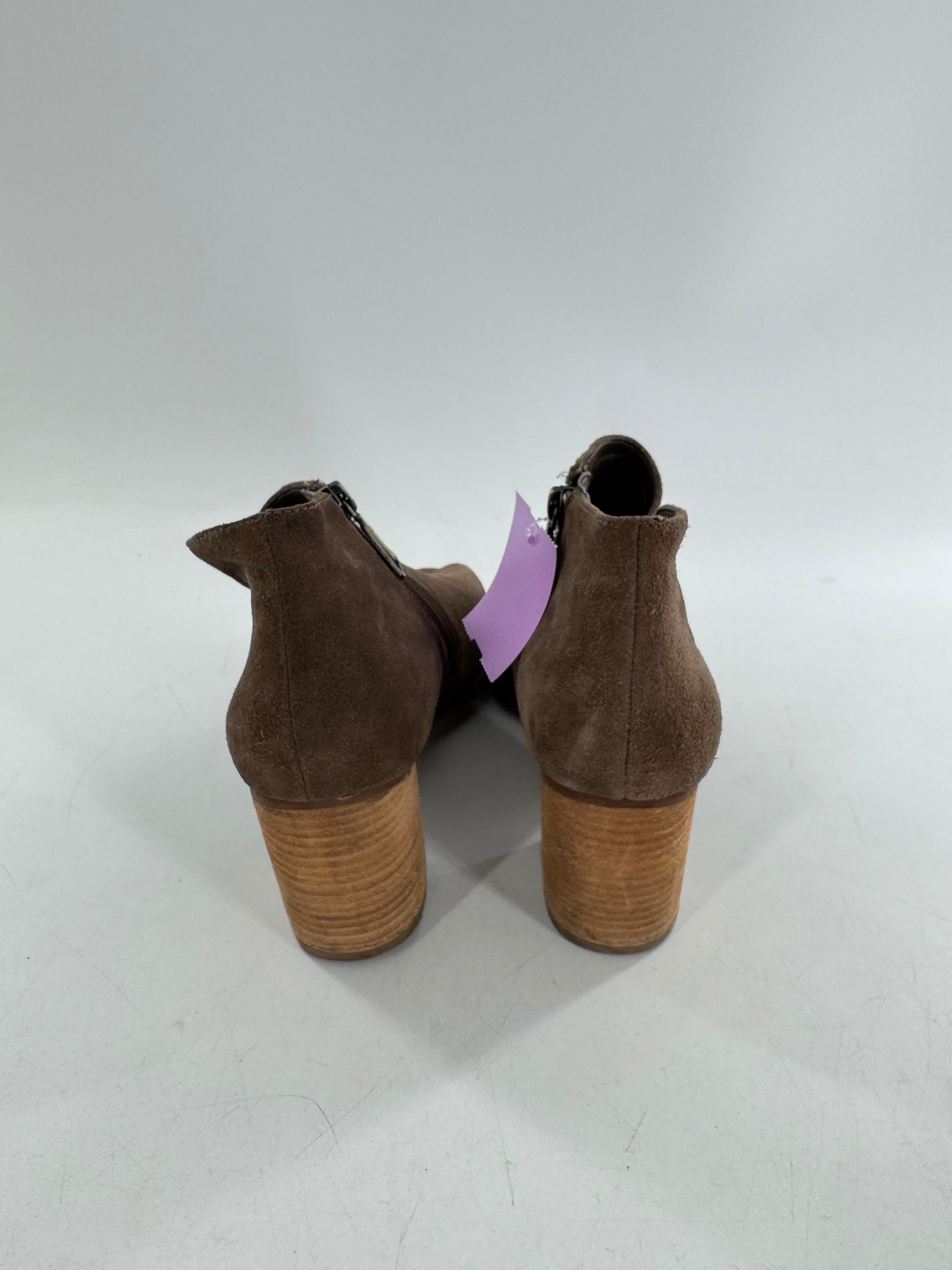 10 suede peep toe bootie