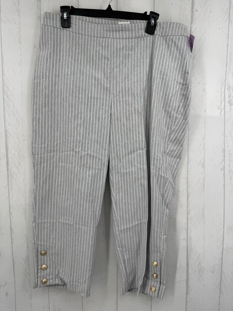 1X striped pull-on crop pant