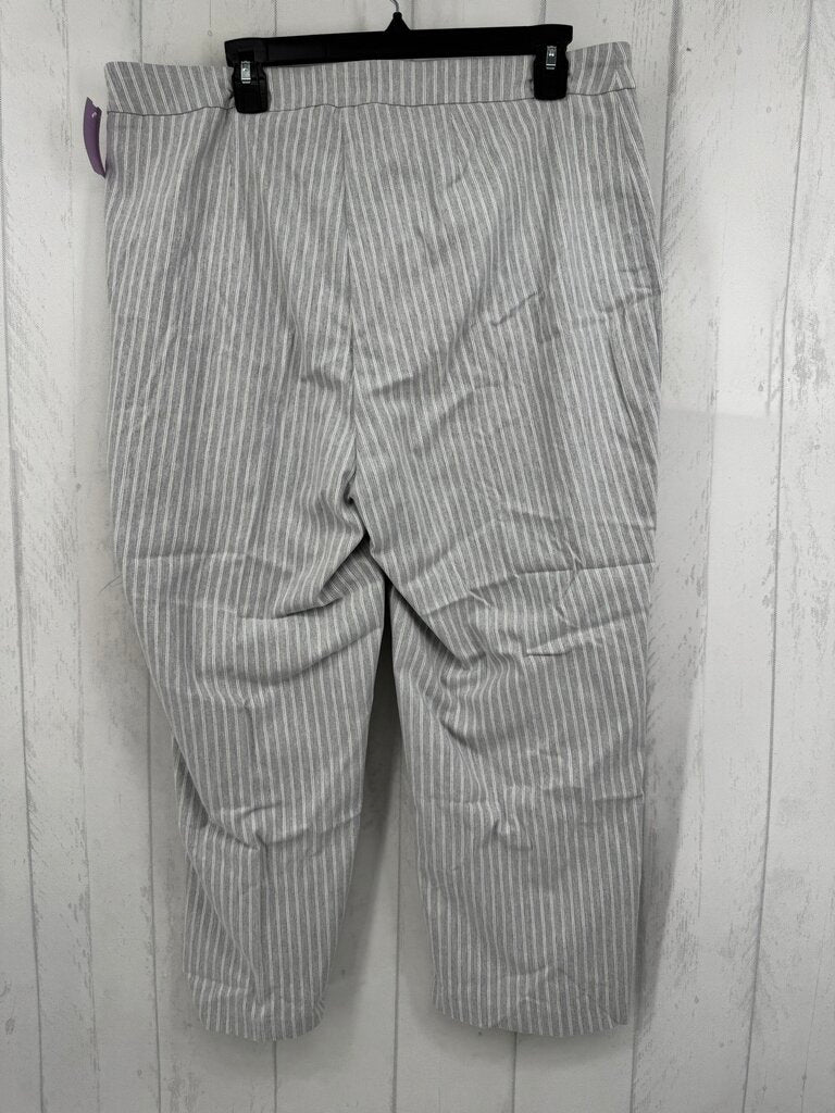 1X striped pull-on crop pant