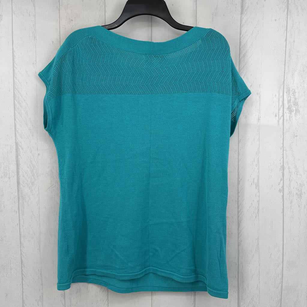 XL bateau neck s/s knit top