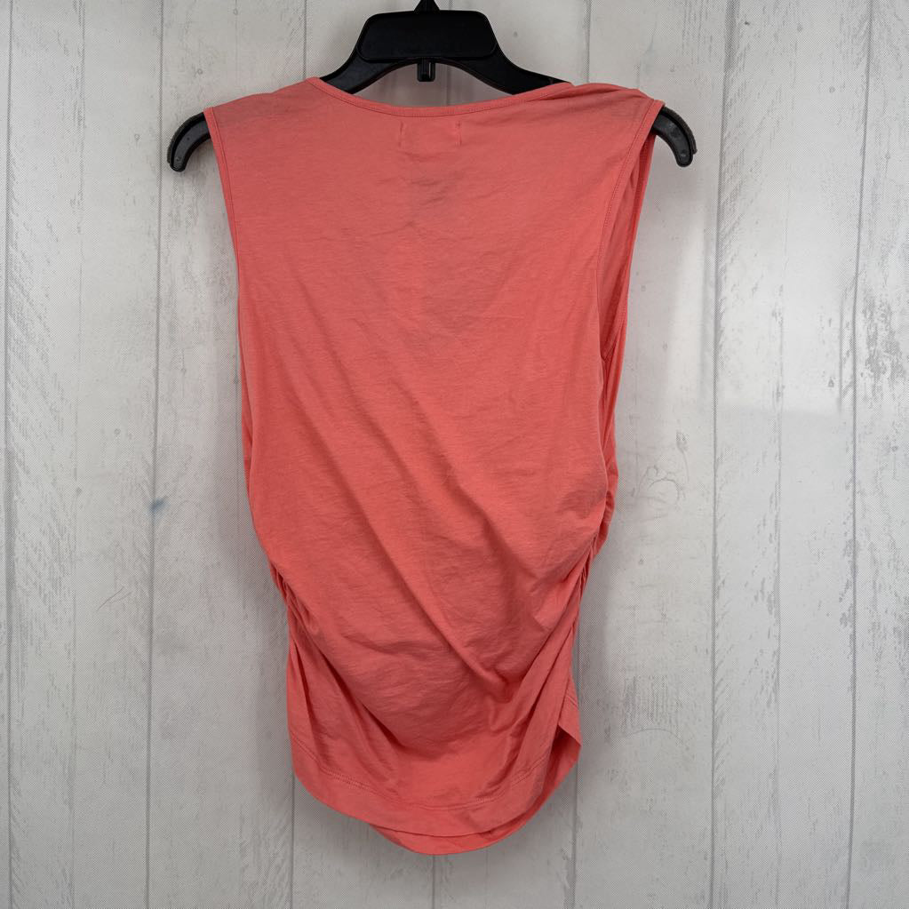 S v-neck ruched sides tank