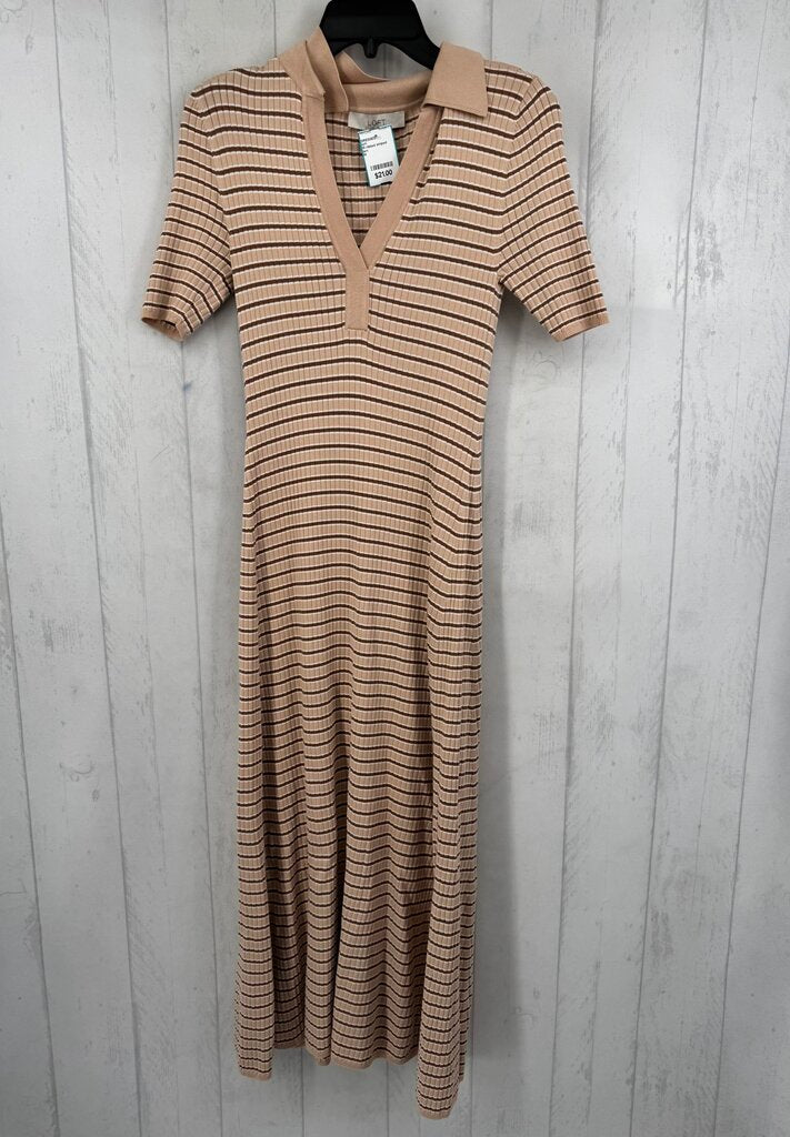 M ribbed striped s/s dress