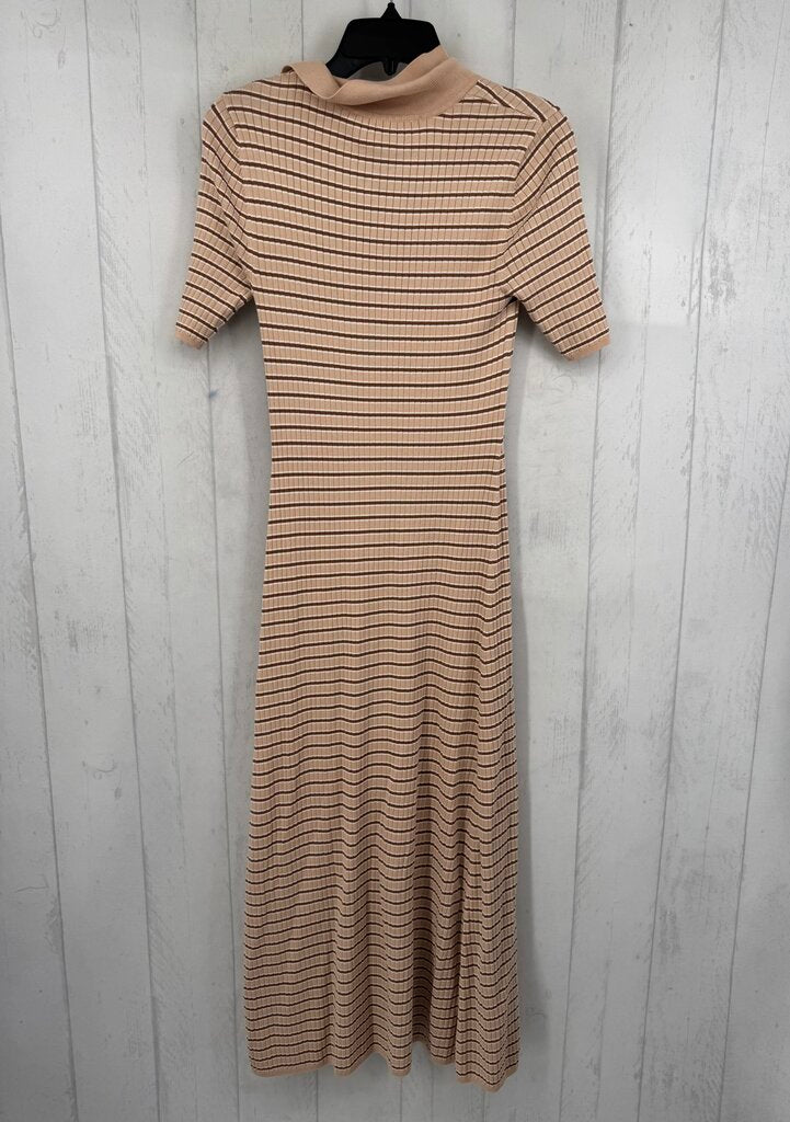 M ribbed striped s/s dress