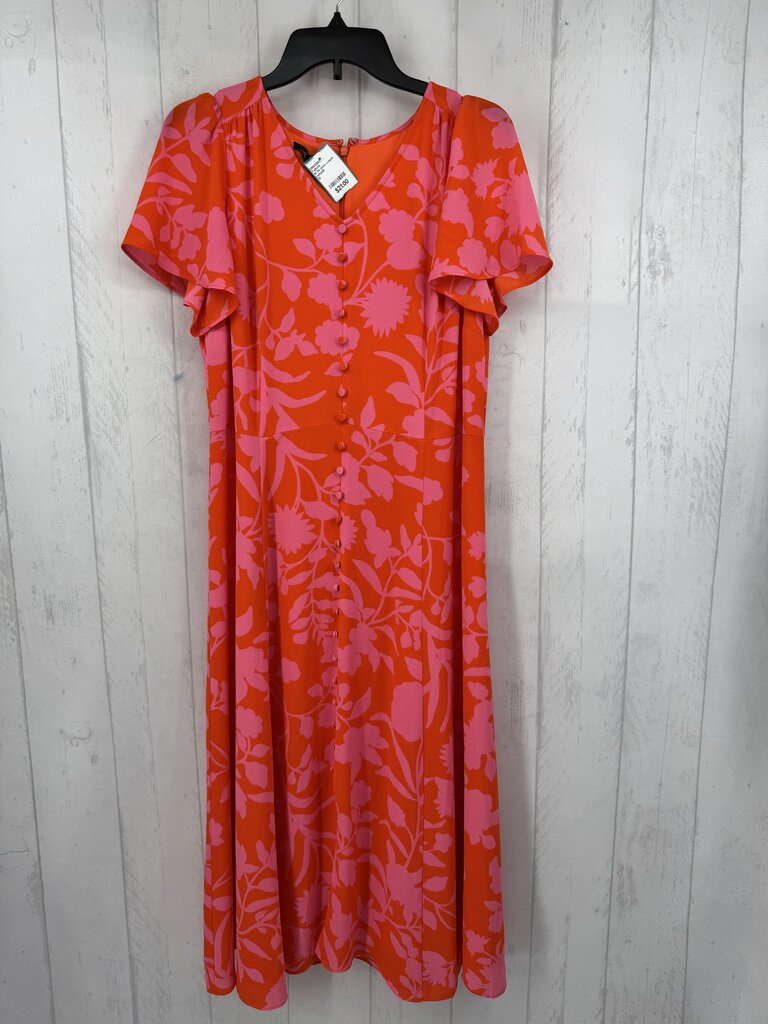 10 flo print v-neck s/s dress
