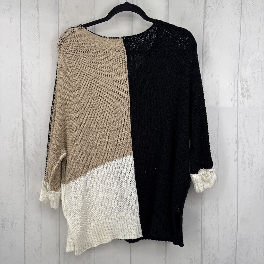 M colorblock v-neck dolman slv sweater