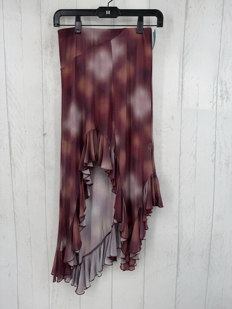 XS ruffled hi-lo skirt