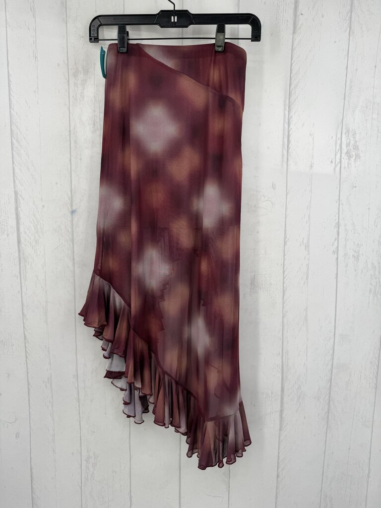 XS ruffled hi-lo skirt