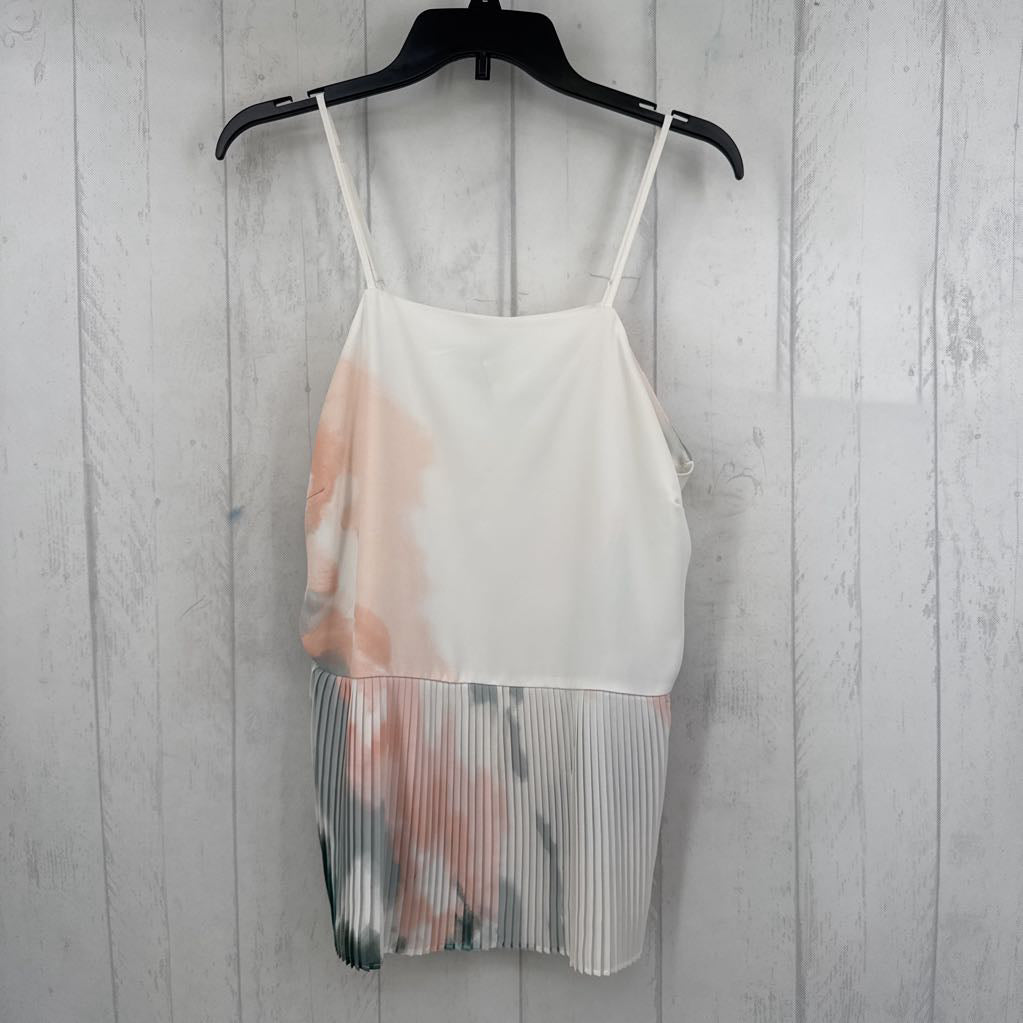 L tie-dye pleated tank