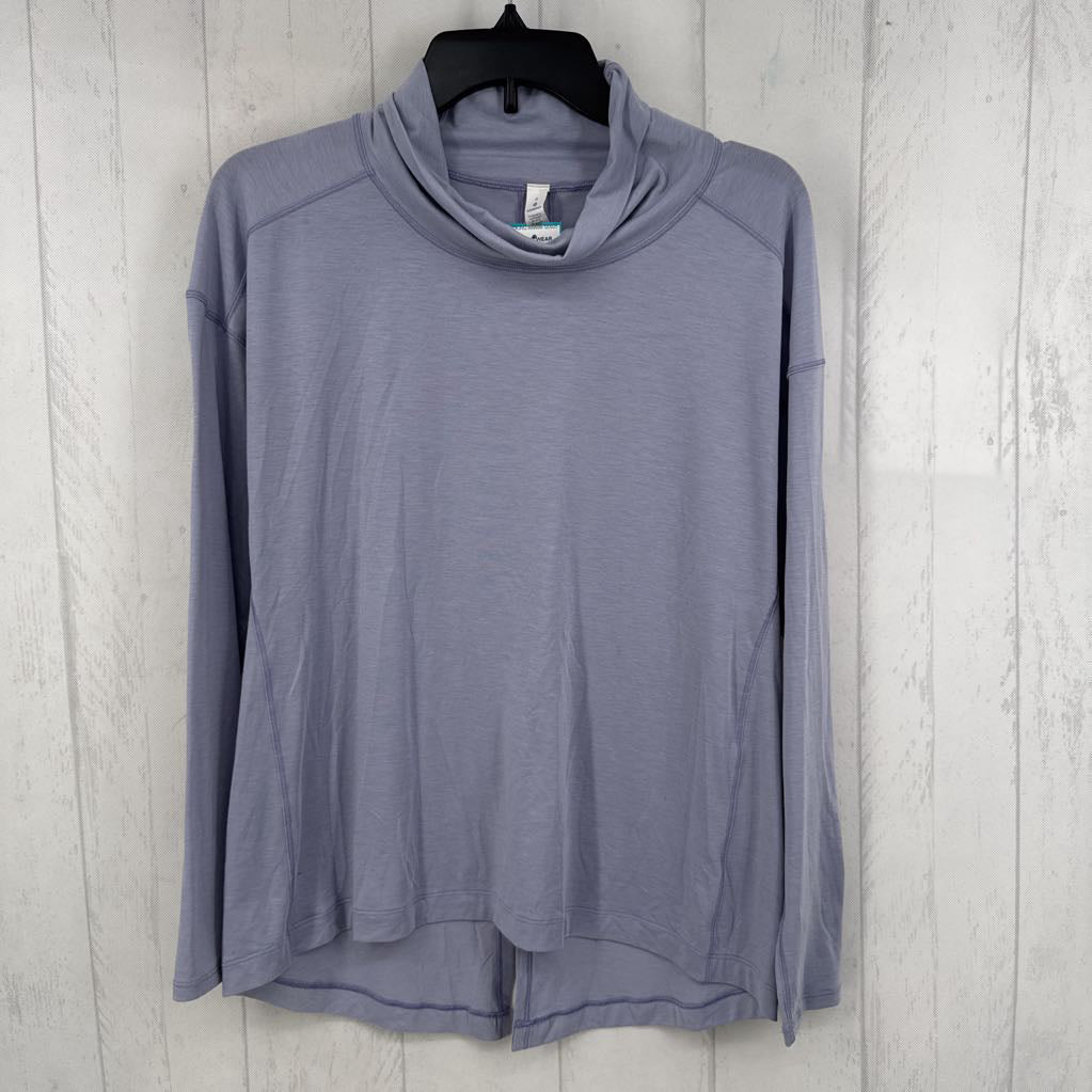 6 cowl neck split back l/s tee