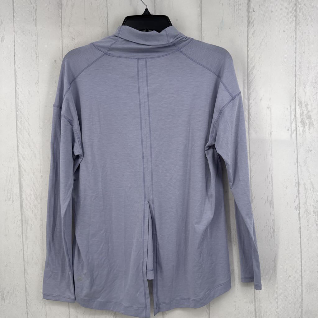 6 cowl neck split back l/s tee