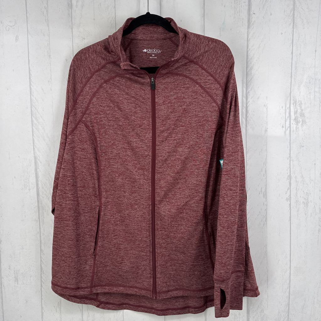 3X marled zip-up jacket