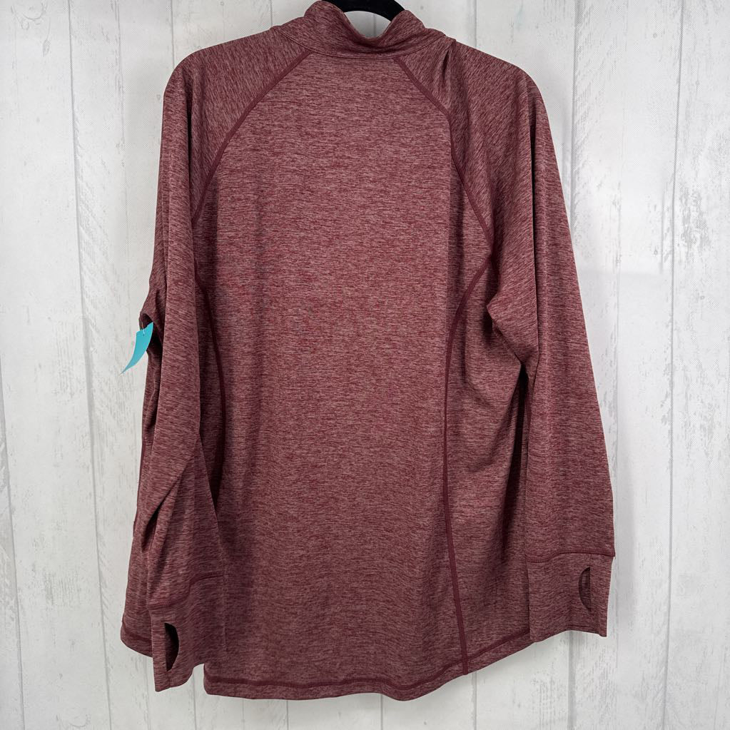 3X marled zip-up jacket