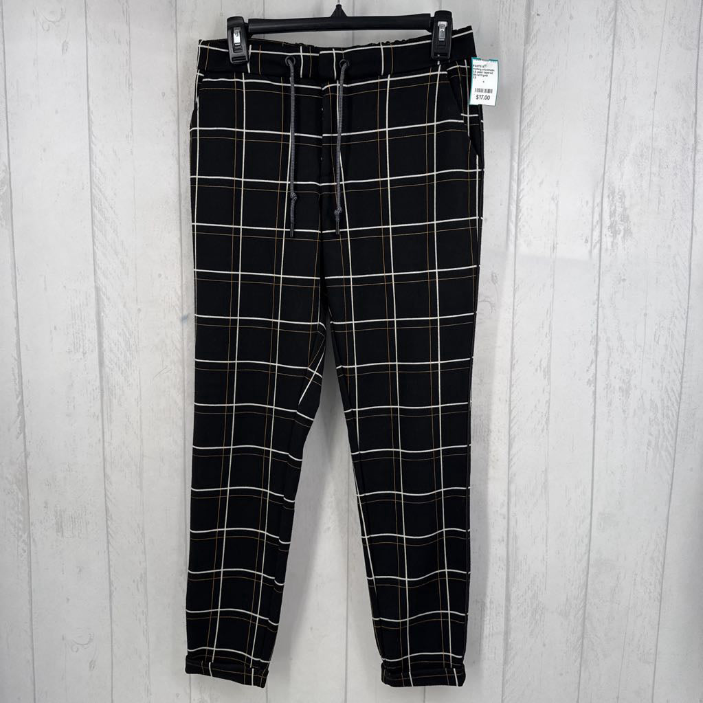 XS plaid tapered leg pant