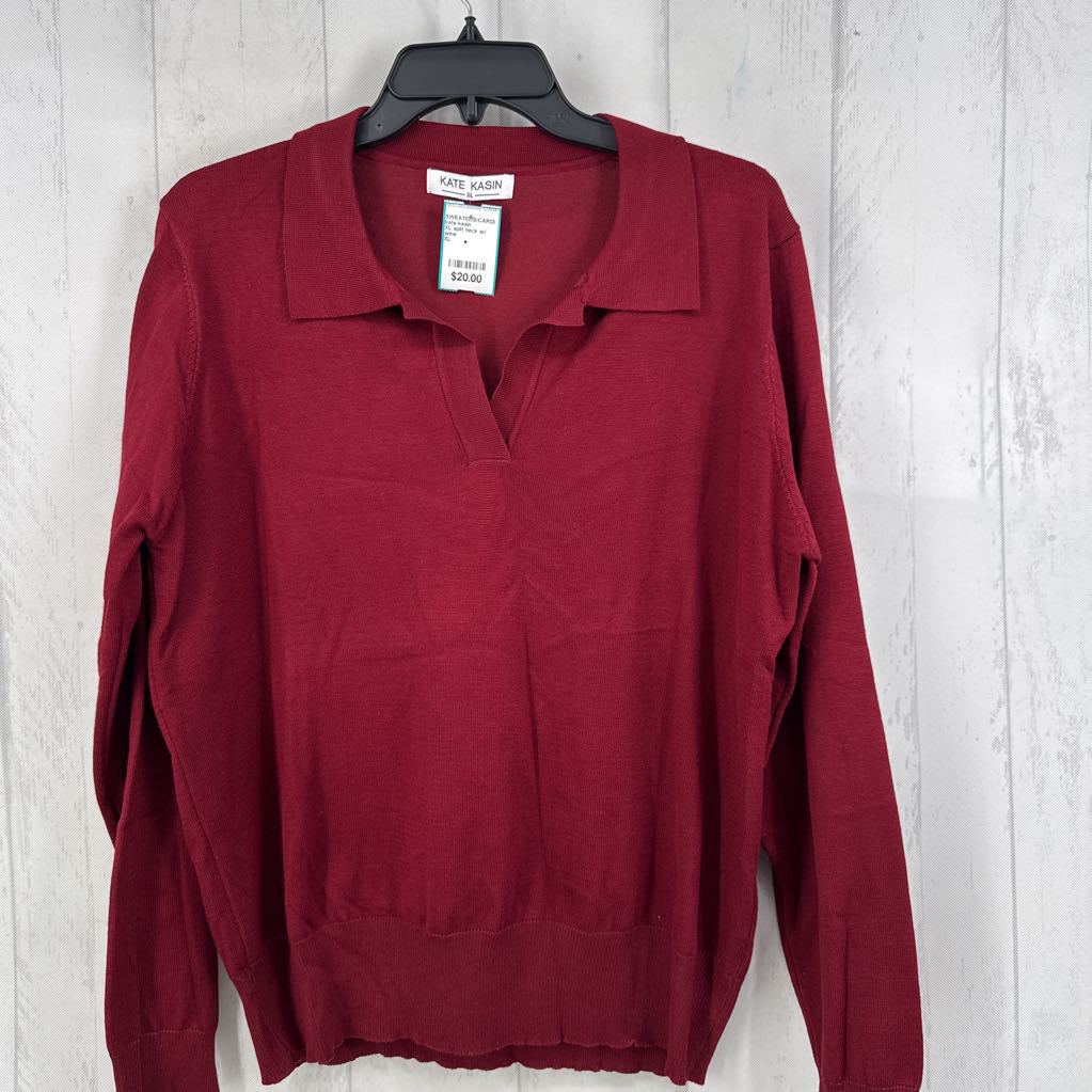 XL split neck w/ collar sweater