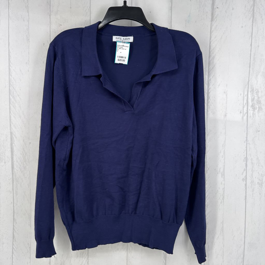 XL split neck w/ collar sweater