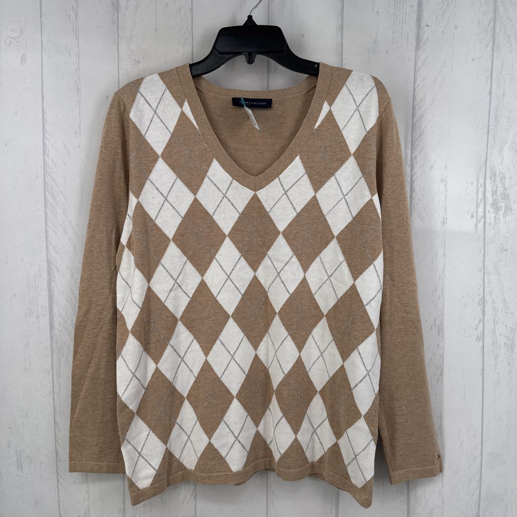 XL argyle v-neck sweater