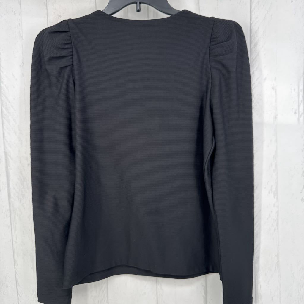 M ribbed v-neck l/s top