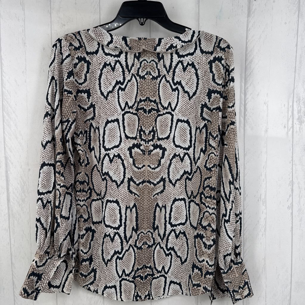 XS python print v-neck l/s top