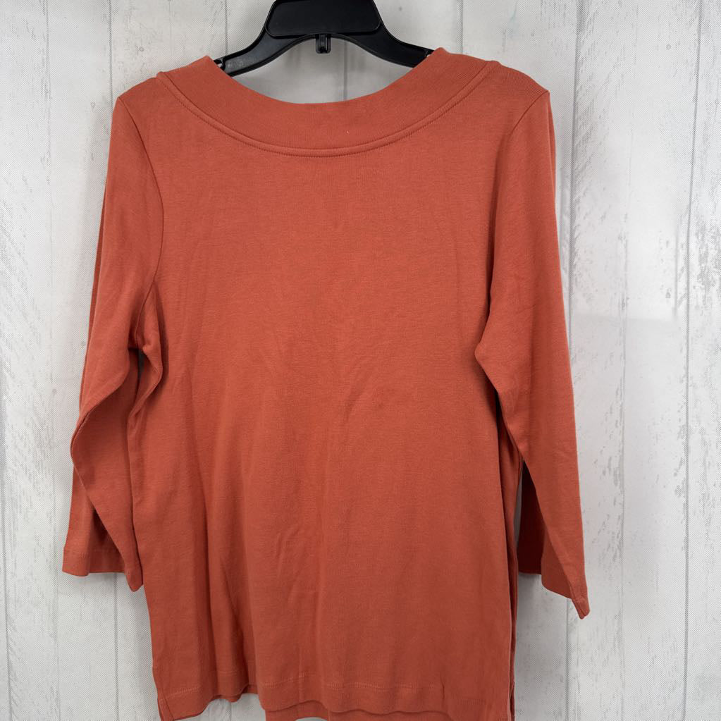 R30 L twist notch neck 3/4 slv top