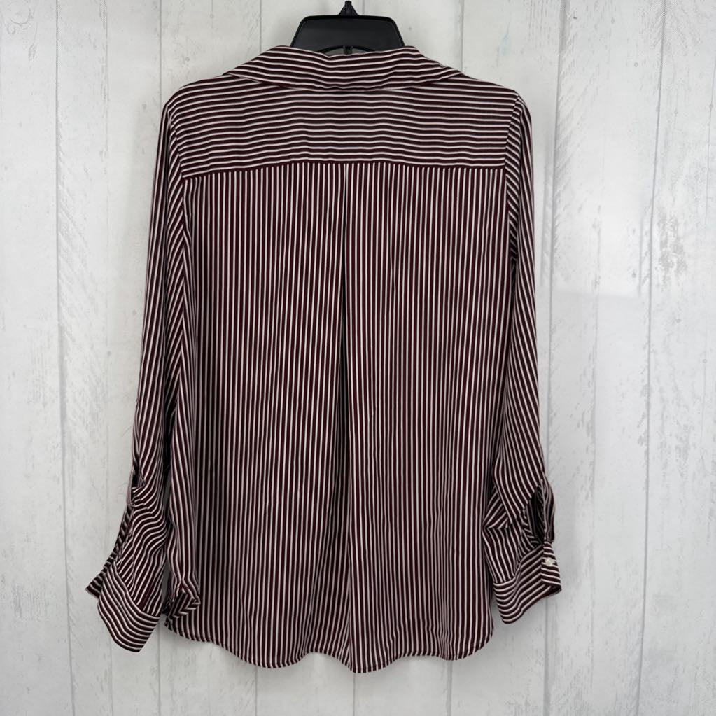 L striped button down l/s top