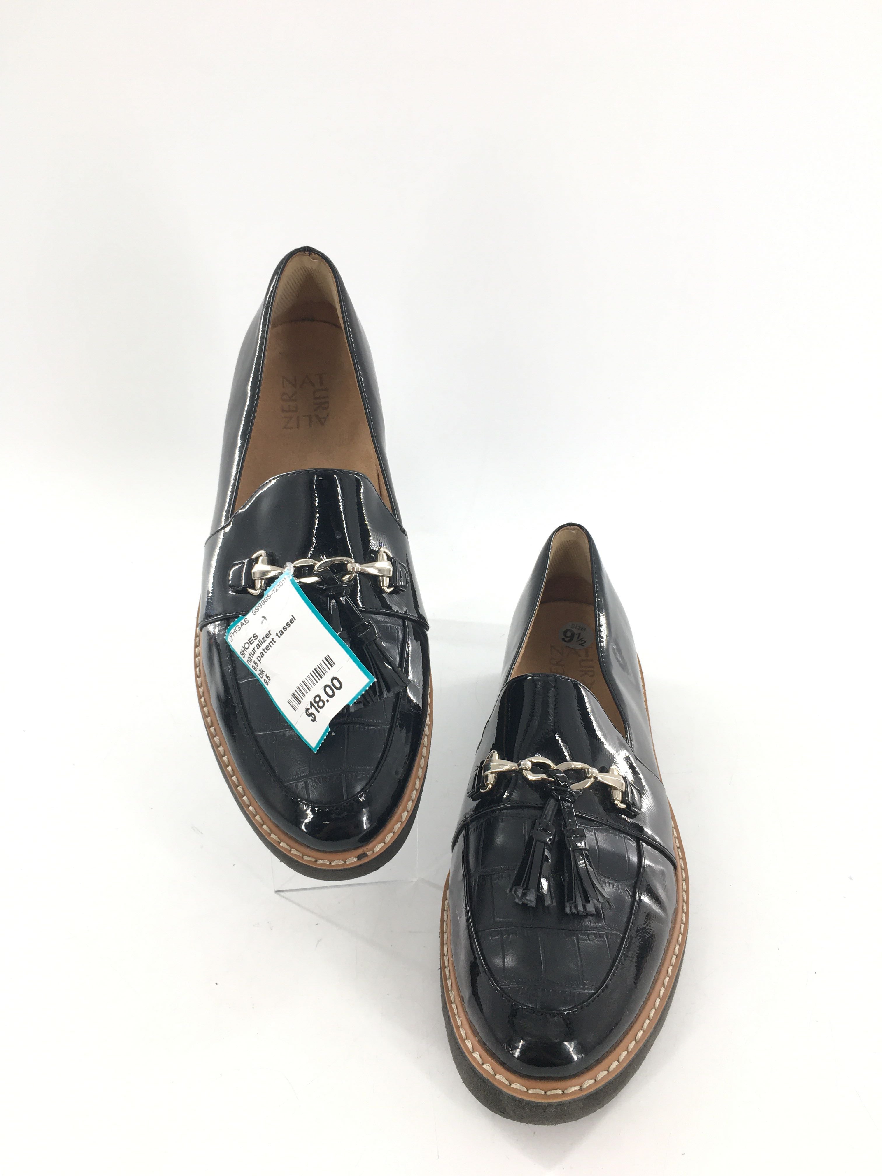 9.5 patent tassel loafers