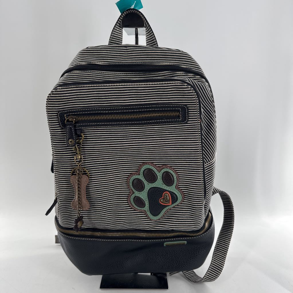 stripe paw print backpack