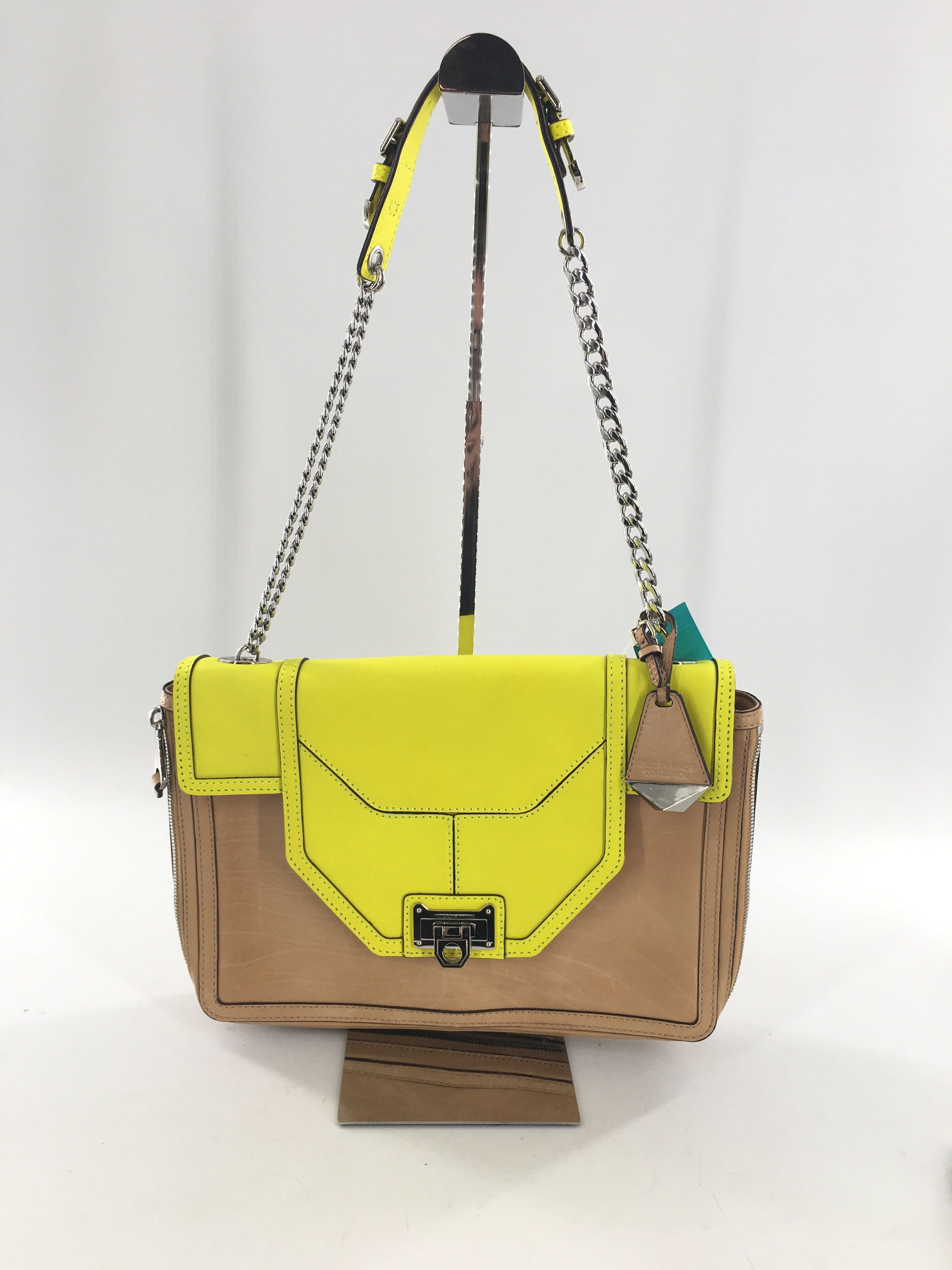 leather two-toneshoulder bag