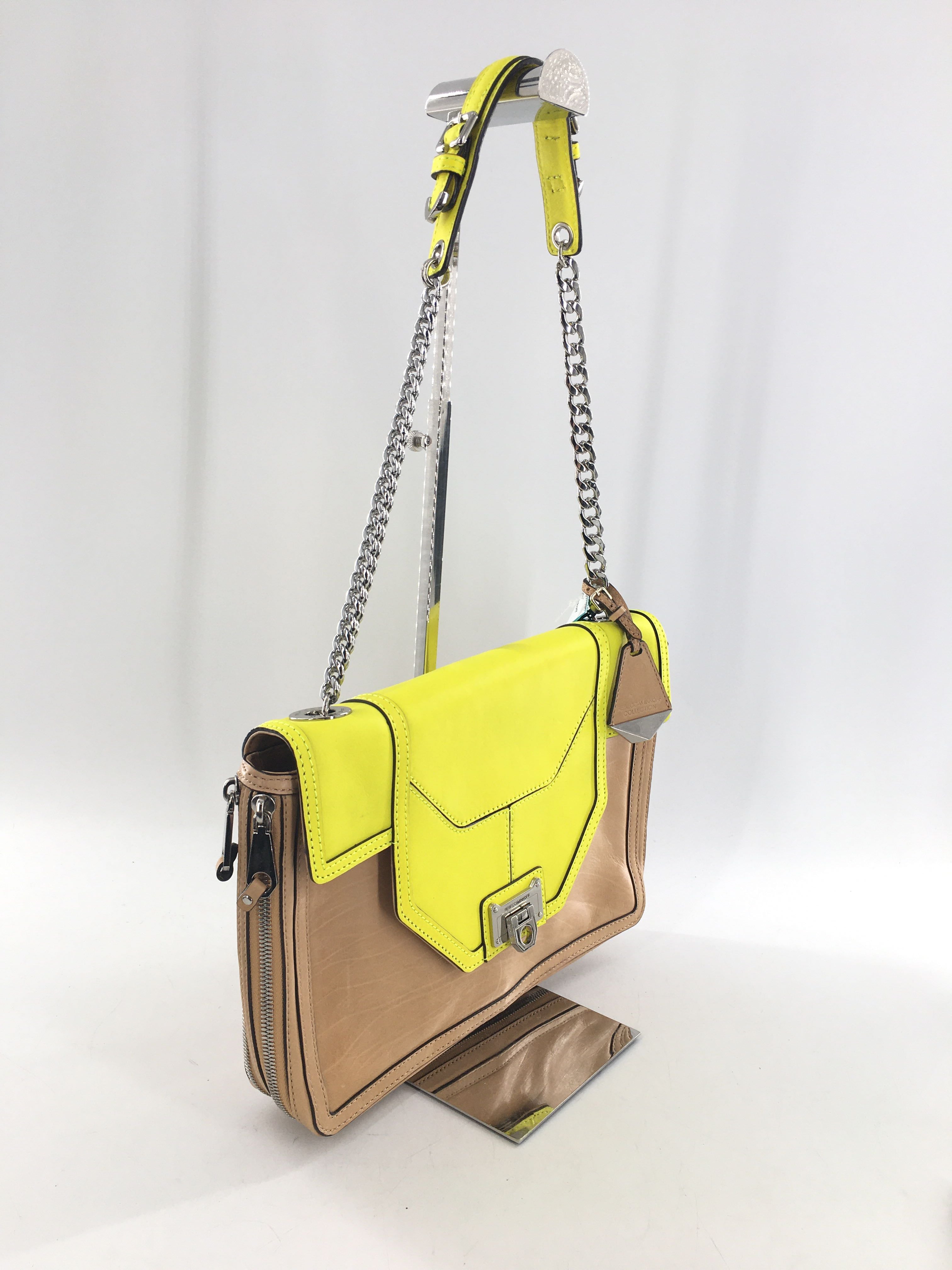 leather two-toneshoulder bag